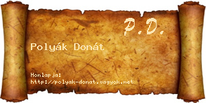 Polyák Donát névjegykártya